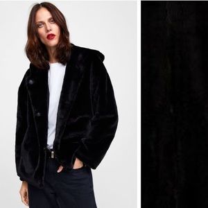 Zara faux fur hooded jacket